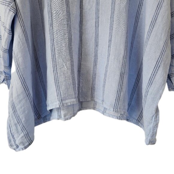 CP Shades Linen Sibella / Monica Top Blouse Lagenlook Boxy Oversized Stripe XL - Picture 7 of 15
